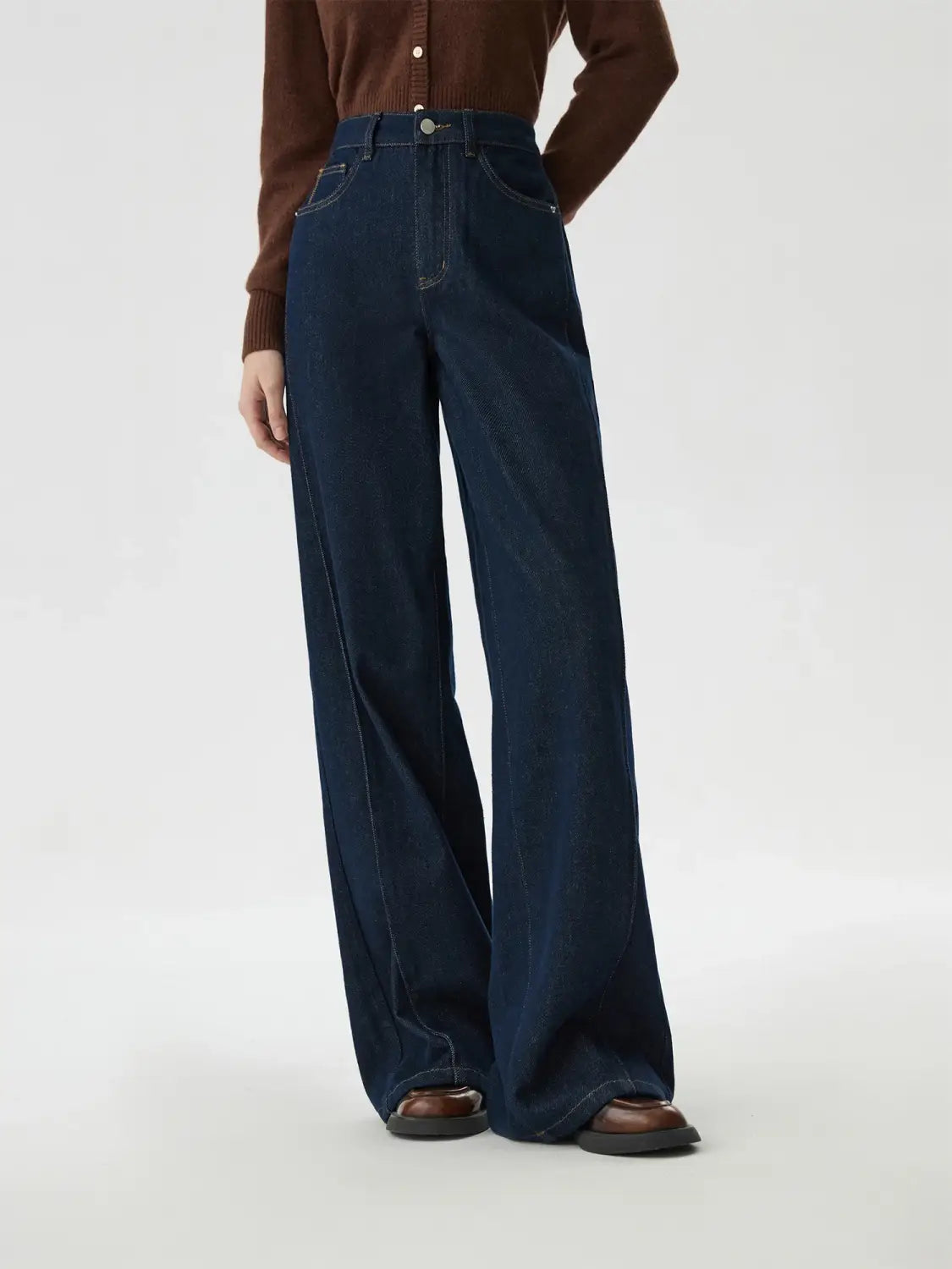 Women Jeans High Waist Cotton Wide Leg Trousers