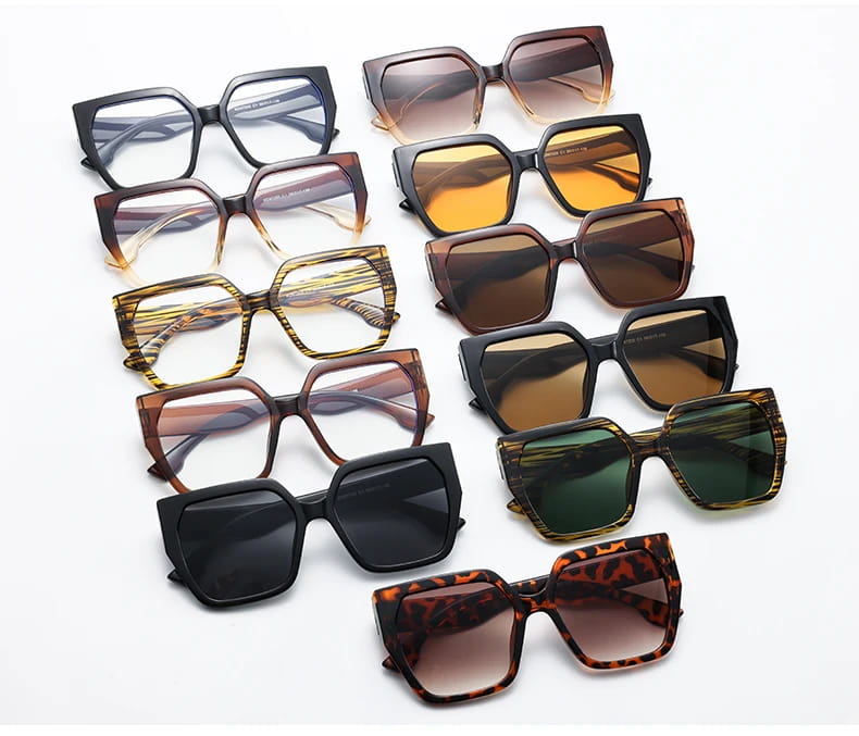 Protective Glasses 2pcs Large Frame Polygon Sunglasses