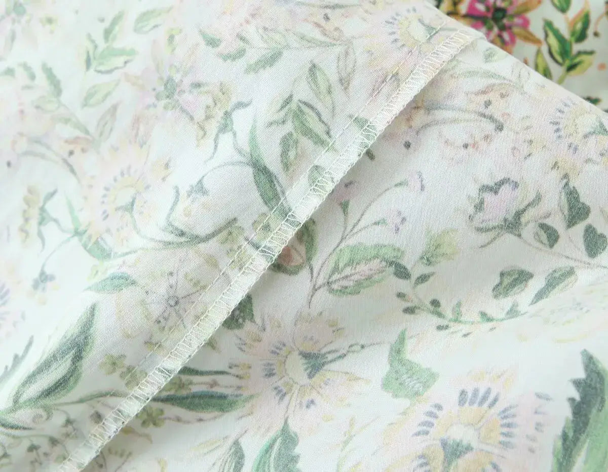 Women Floral Print Midi Dress with Belt