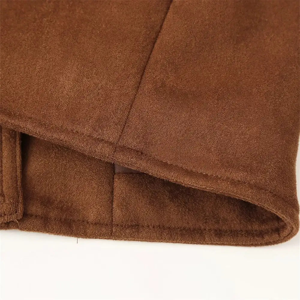 Women’s Button Decoration Suede Jacket Coat