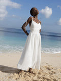 Women Elegant Lace-Up Pockets A-Line Dress - Norellé