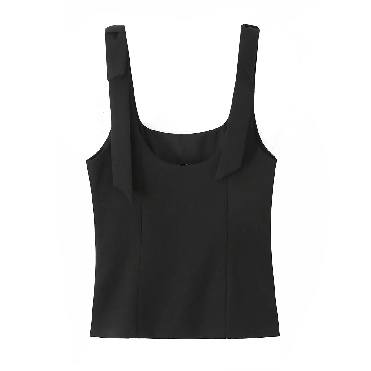 Woman Elegant High Street Solid Side Zipper Slim Tops