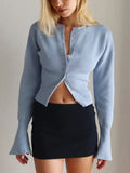 Autumn Fashion Knitwear Cardigan Top Women's Ribbed Patchwork - Norellé