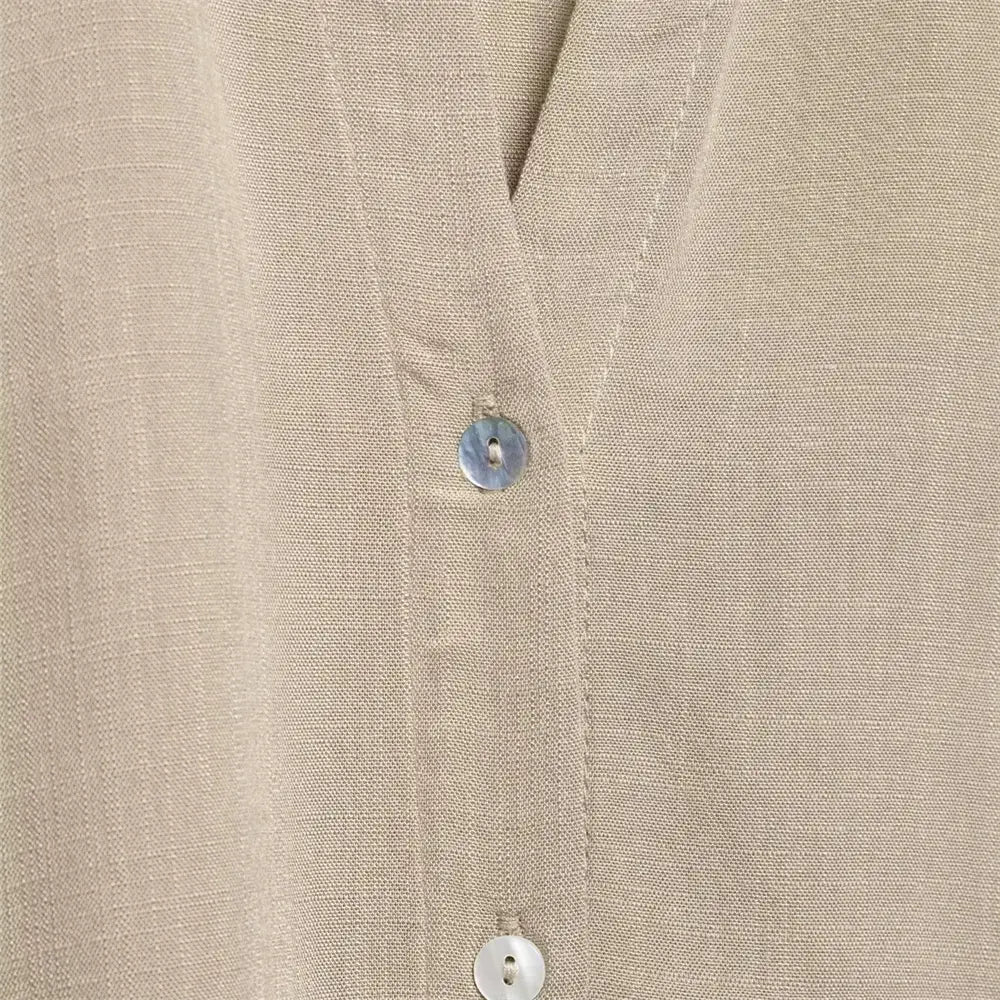 Women’s Loose Long Sleeve Collar Casual Shirt Pants Set