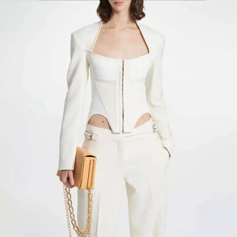 Women’s Fishbone Corset Design Comfort Slimming Blazer