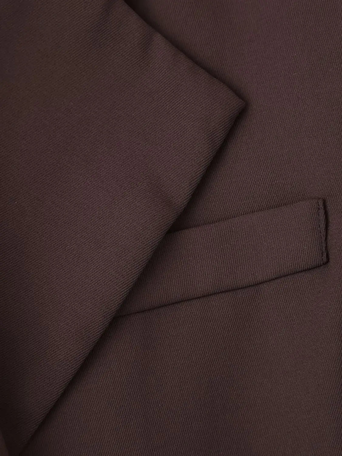 Women Fashion Solid Blazer Lapel Slim Double Breasted Long Suit Coat