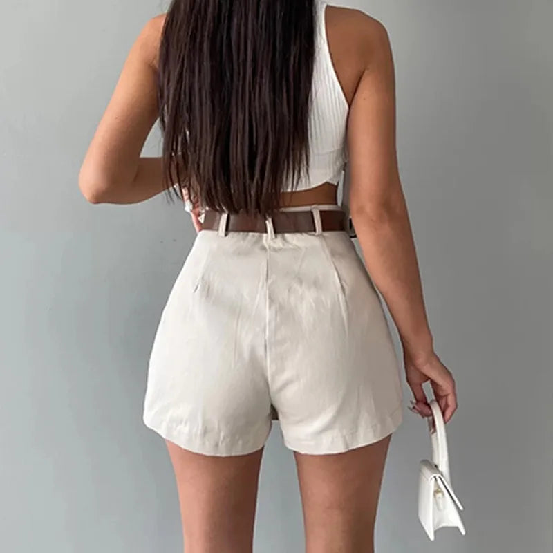 Vintage Solid Shorts Skirts For Women