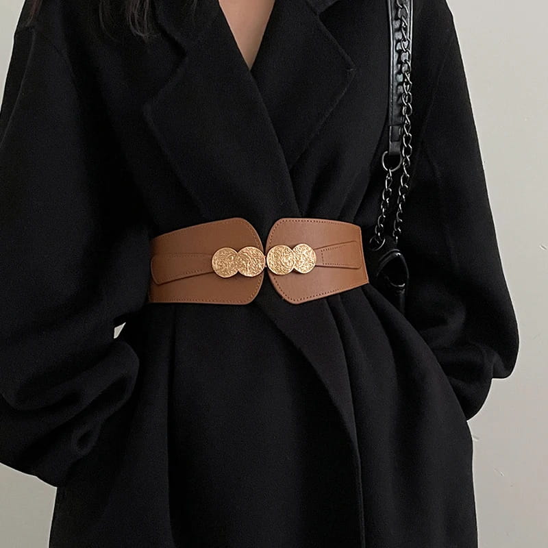 Elastic Wide Waist Closure Women Belt
