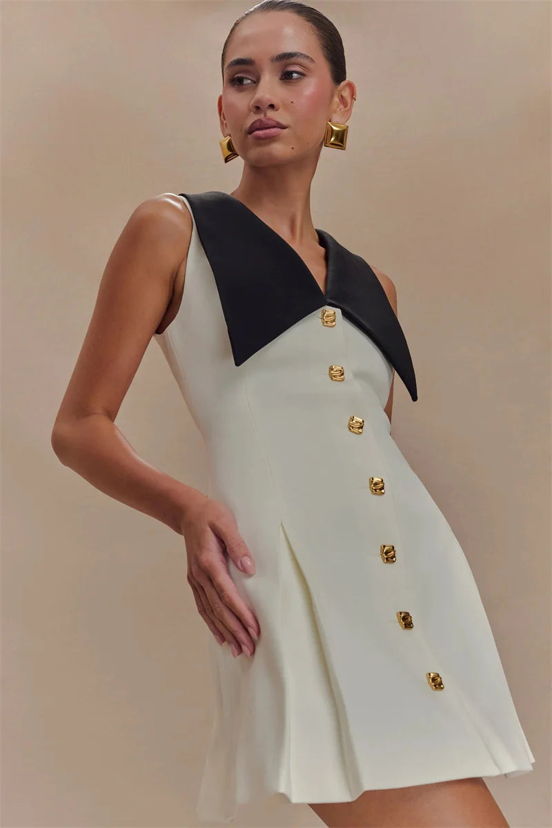 Sleeveless Contrast Mini Dress Women