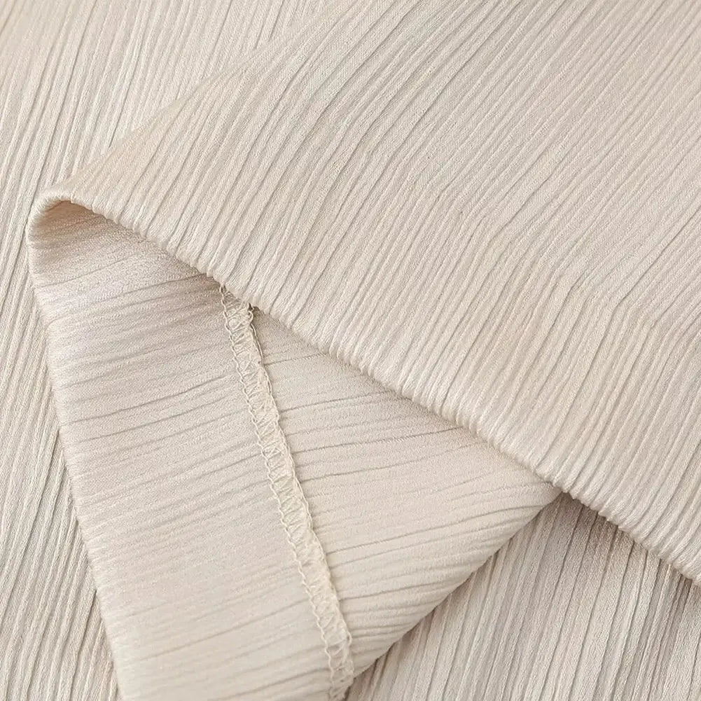 Women Autumn Wrinkle Double Breasted Blazer And Pants Suit