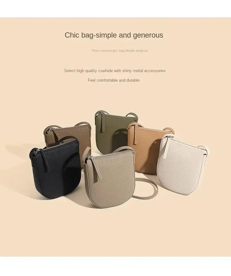 Genuine Leather Real Cowhide Women’s Versatile Fashion Phone Bag