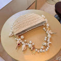Pearl Straw Woven Women's Crossbody Bag