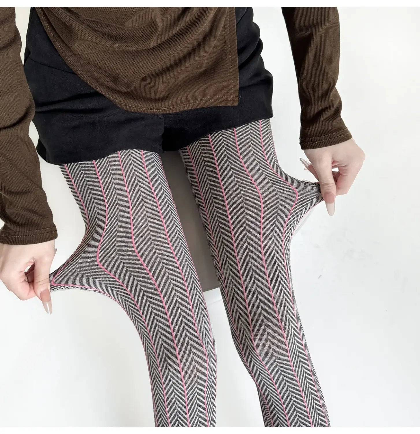 Spring Women’s Tights Striped Patchwork