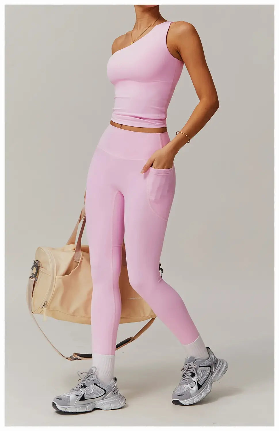 One shoulder vest Push-up Sports Bra