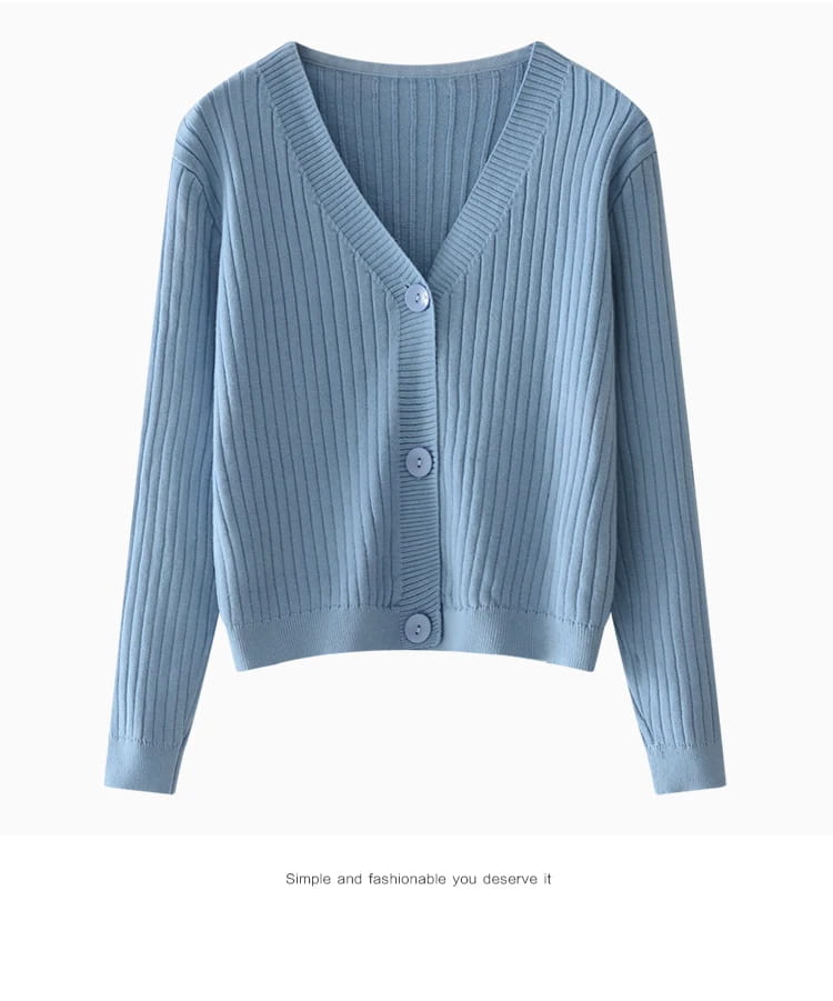Women Cardigans Sweater V-neck