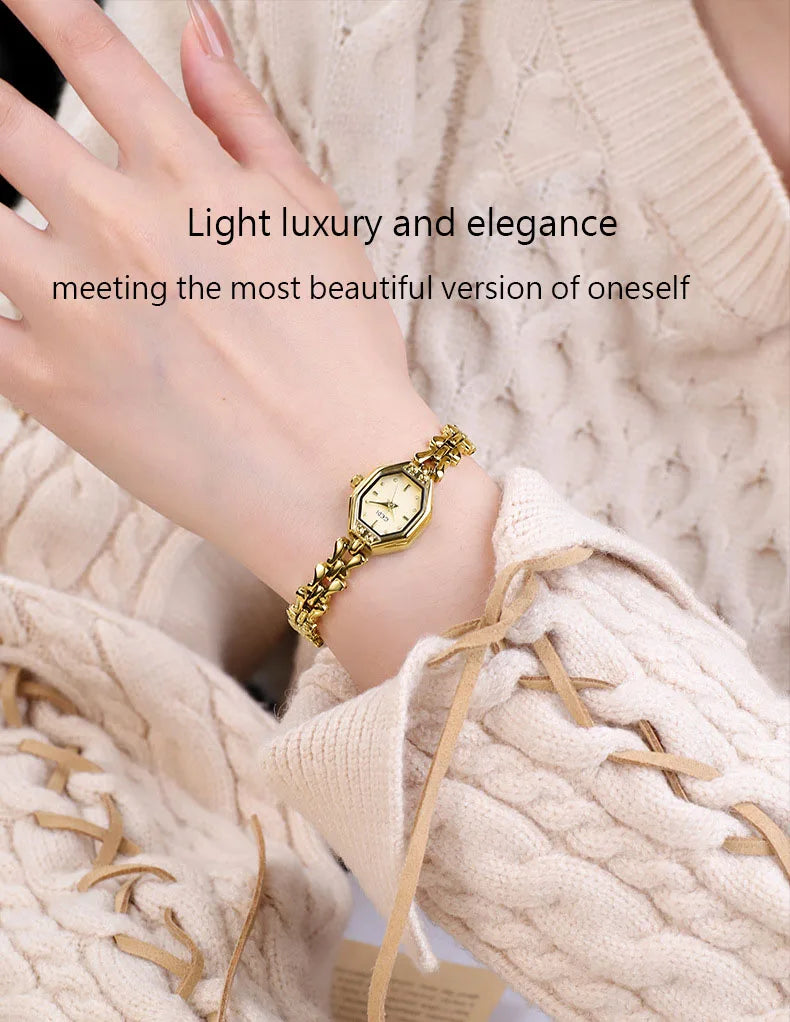 Retro Metal Bracelets high-end Waterproof Women Fashion Quartz Wristwatches