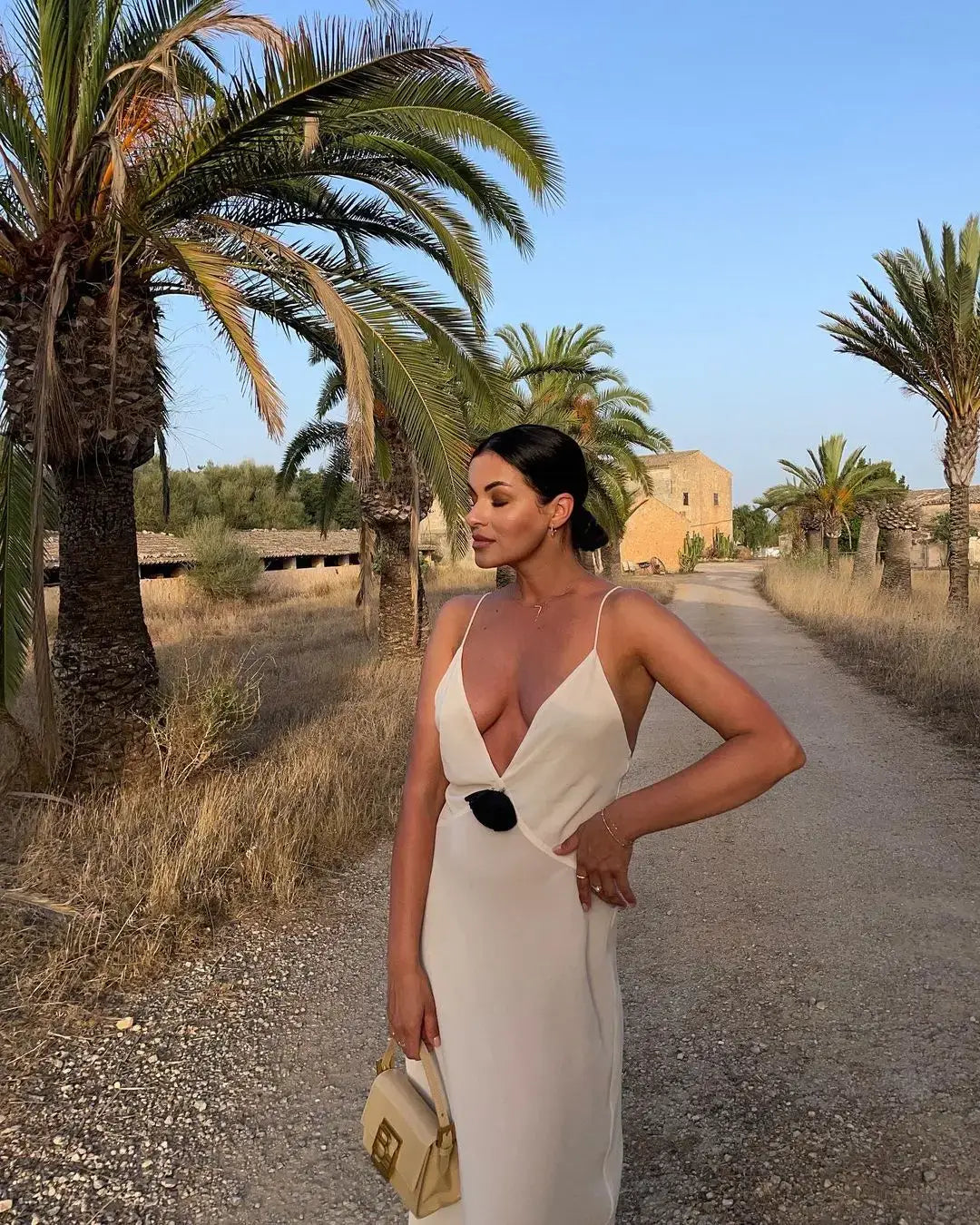 Flower Deep V-Neck Maxi Dress For Women