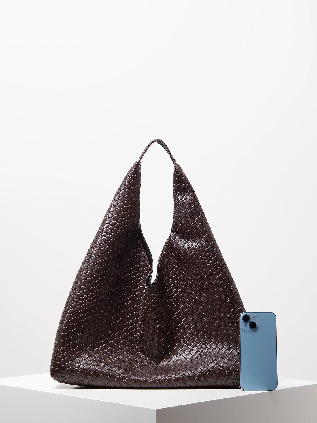 Retro Artificial Leather Woven Pattern Shoulder Bag