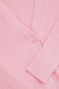 Casual V-neck Ribbed Bat-sleeve Cardigan for Women