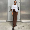 Elegant Satin Black Trumpet Skirts Fashion Slim High Waist Skirts - Norellé