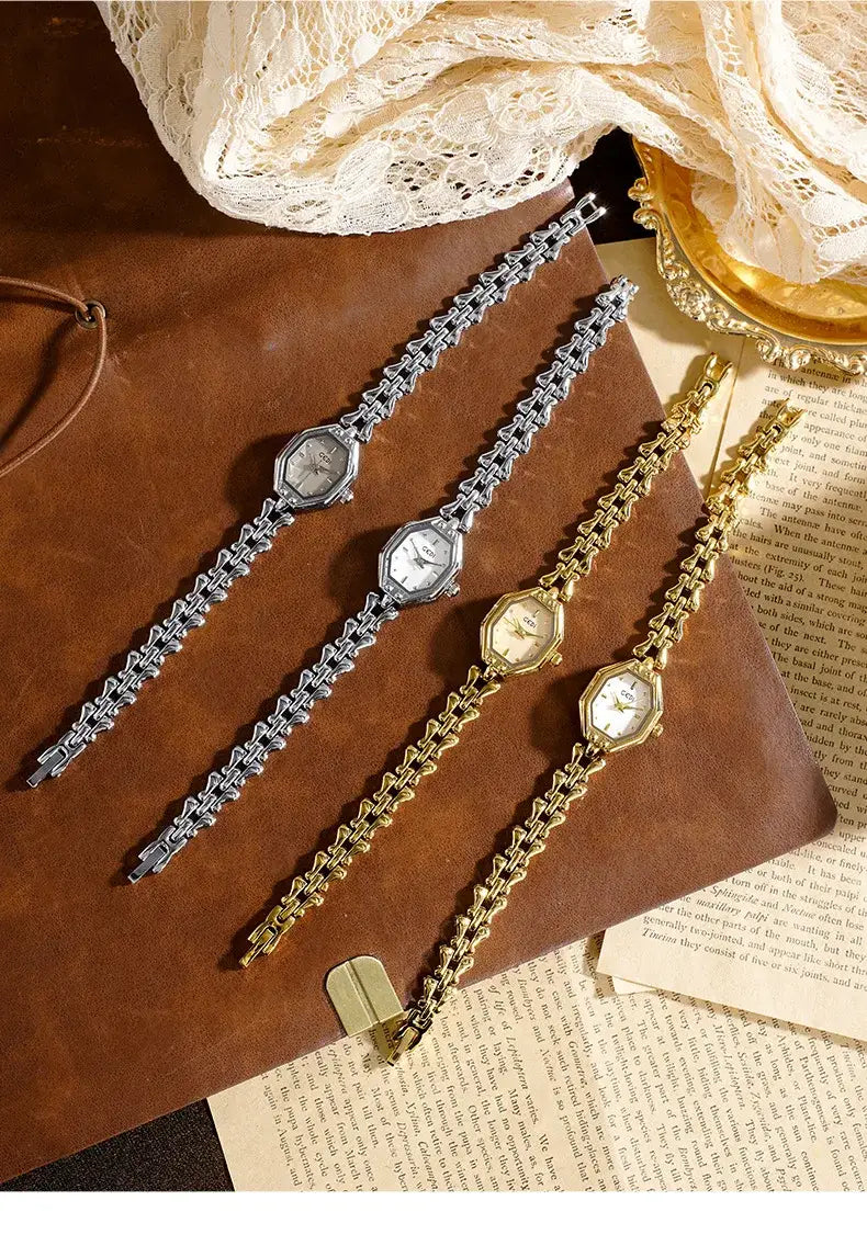 Retro Metal Bracelets high-end Waterproof Women Fashion Quartz Wristwatches