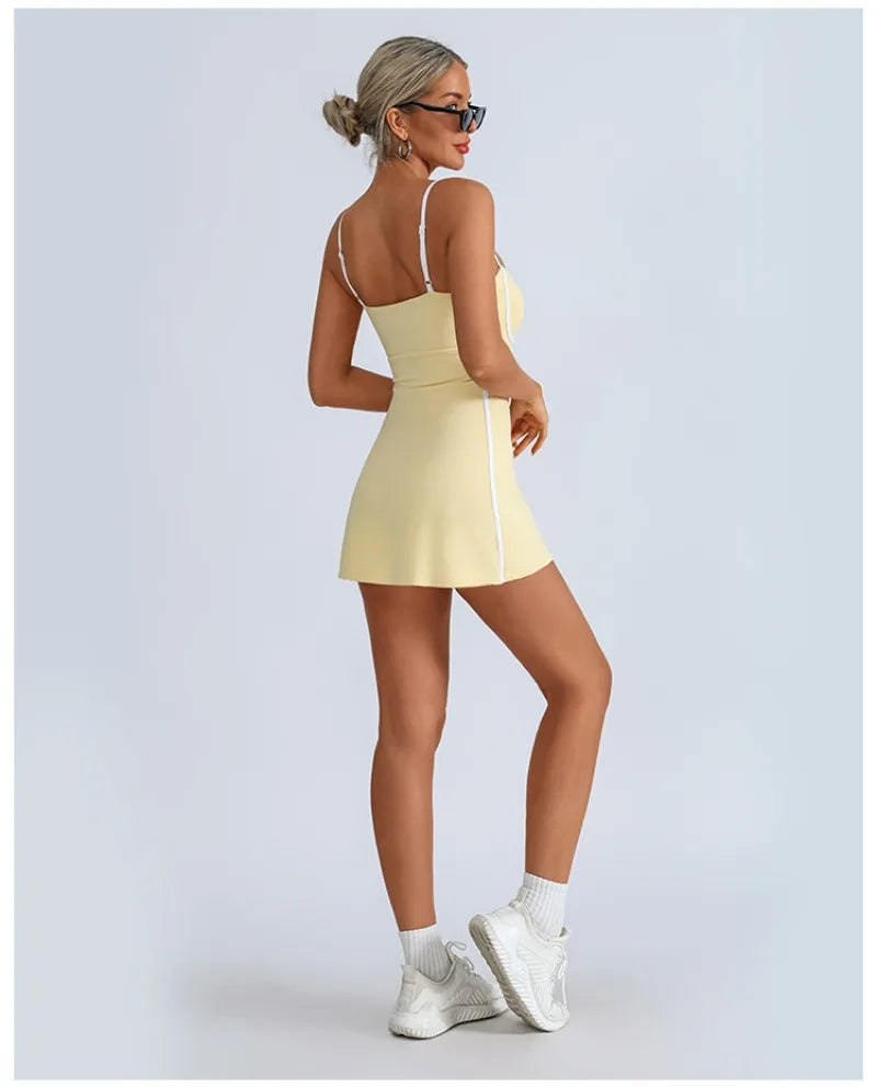 Tennis Skirt Sports Fitness High Elastic Breathable Dress for Women
