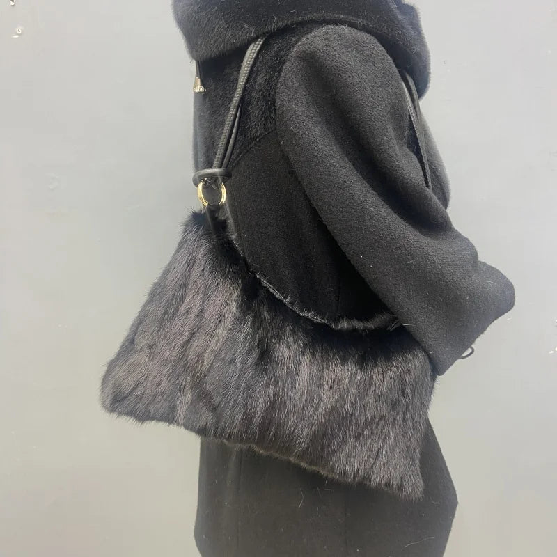 Real Mink Fur Bag Shoulder Bag