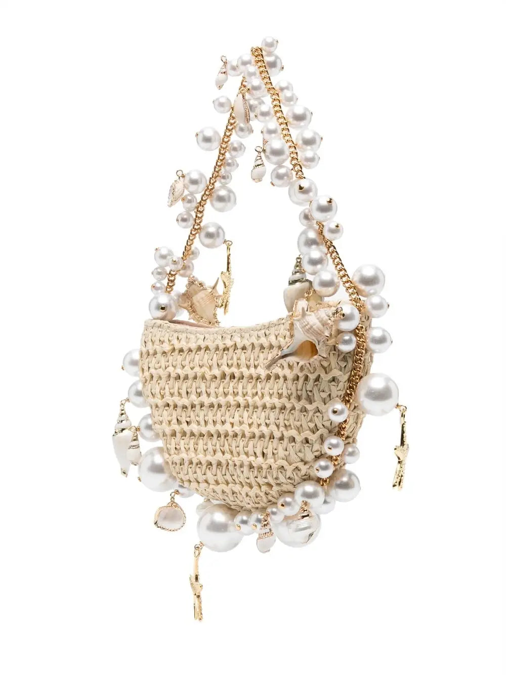 Pearl Straw Woven Women’s Crossbody Bag