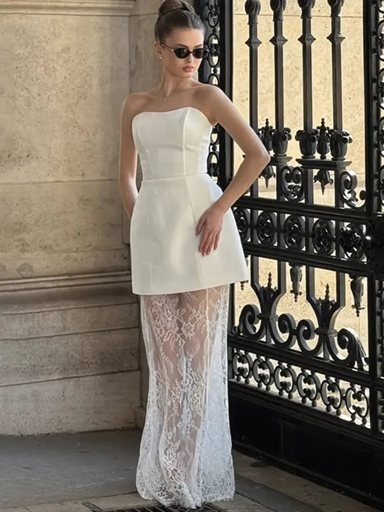 Strapless Lace Dress Sets