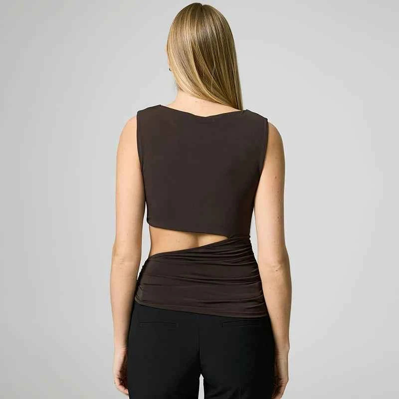 Hollow Out Tank Tops Sleeveless Round Neck Women'S Tank