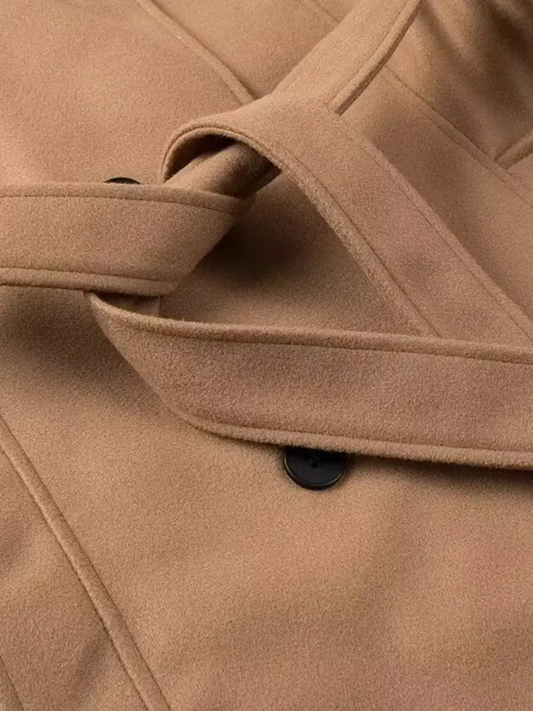 With Belt Khaki Double Breasted Trench Vintage