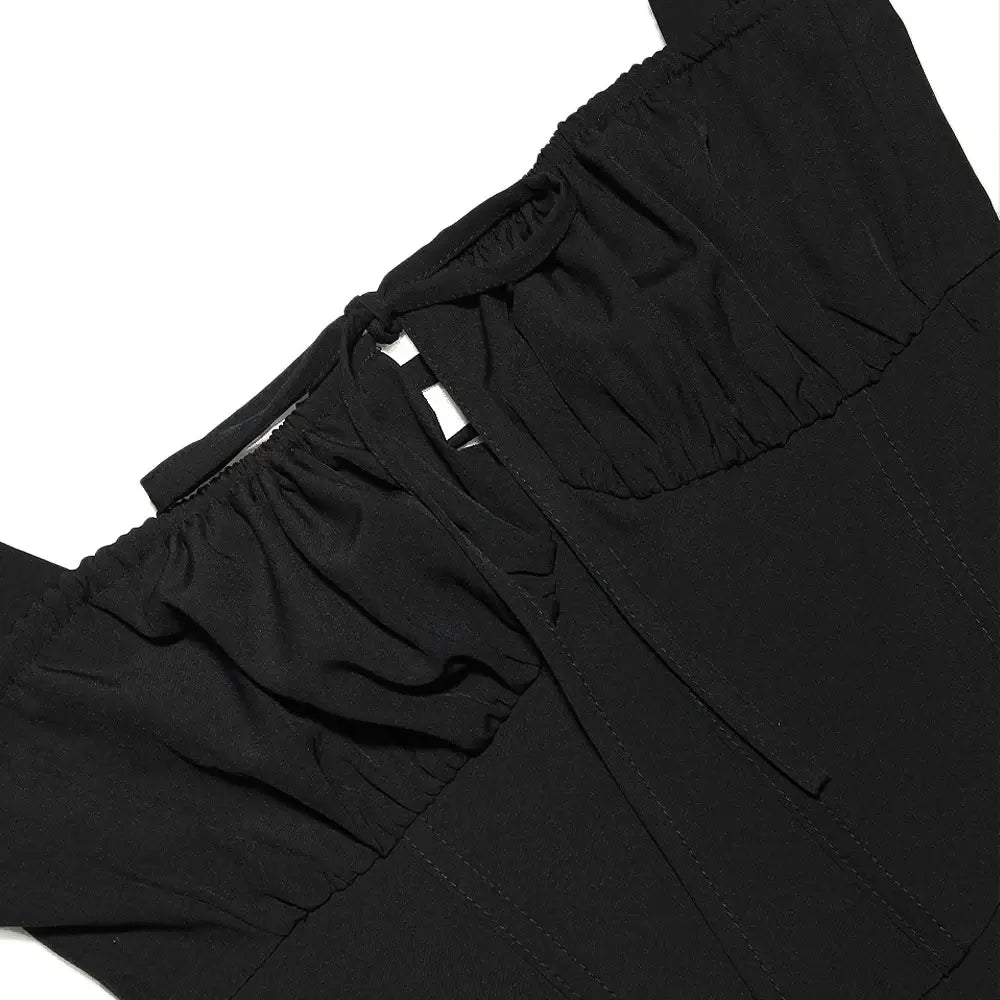 Summer Spaghetti Strap Midi Dress Elegant Long Lace Up