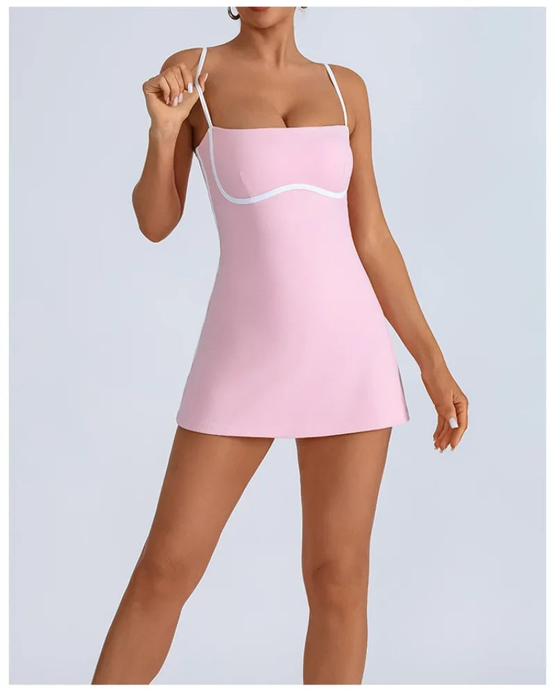 Tennis Skirt Sports Fitness High Elastic Breathable Dress for Women