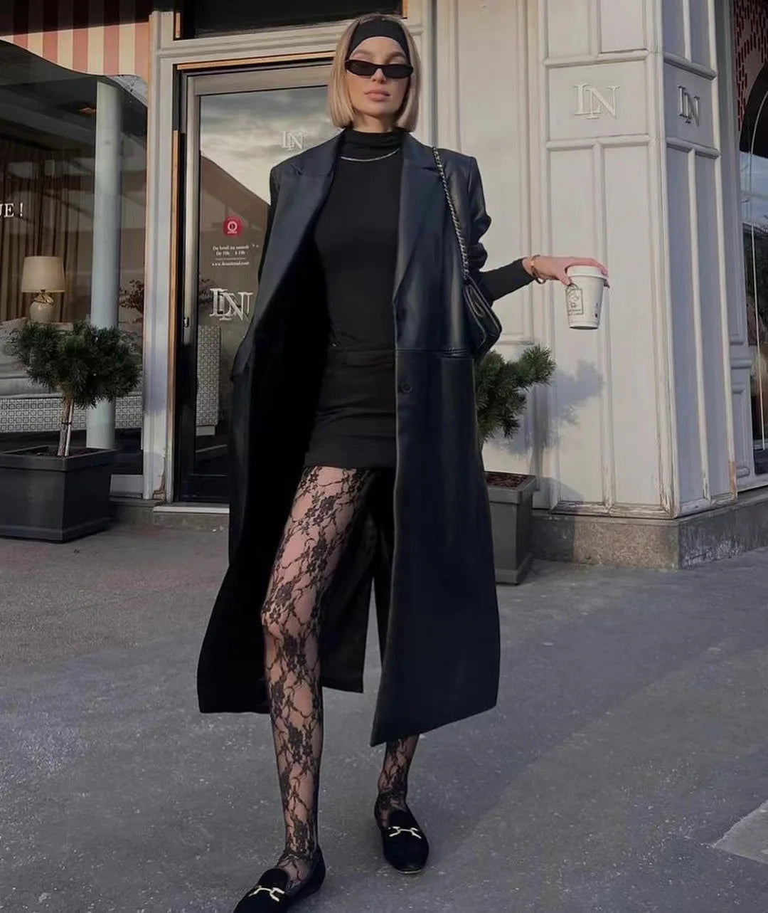 Lace Printed Pantyhose Women’s Sexy Hollow