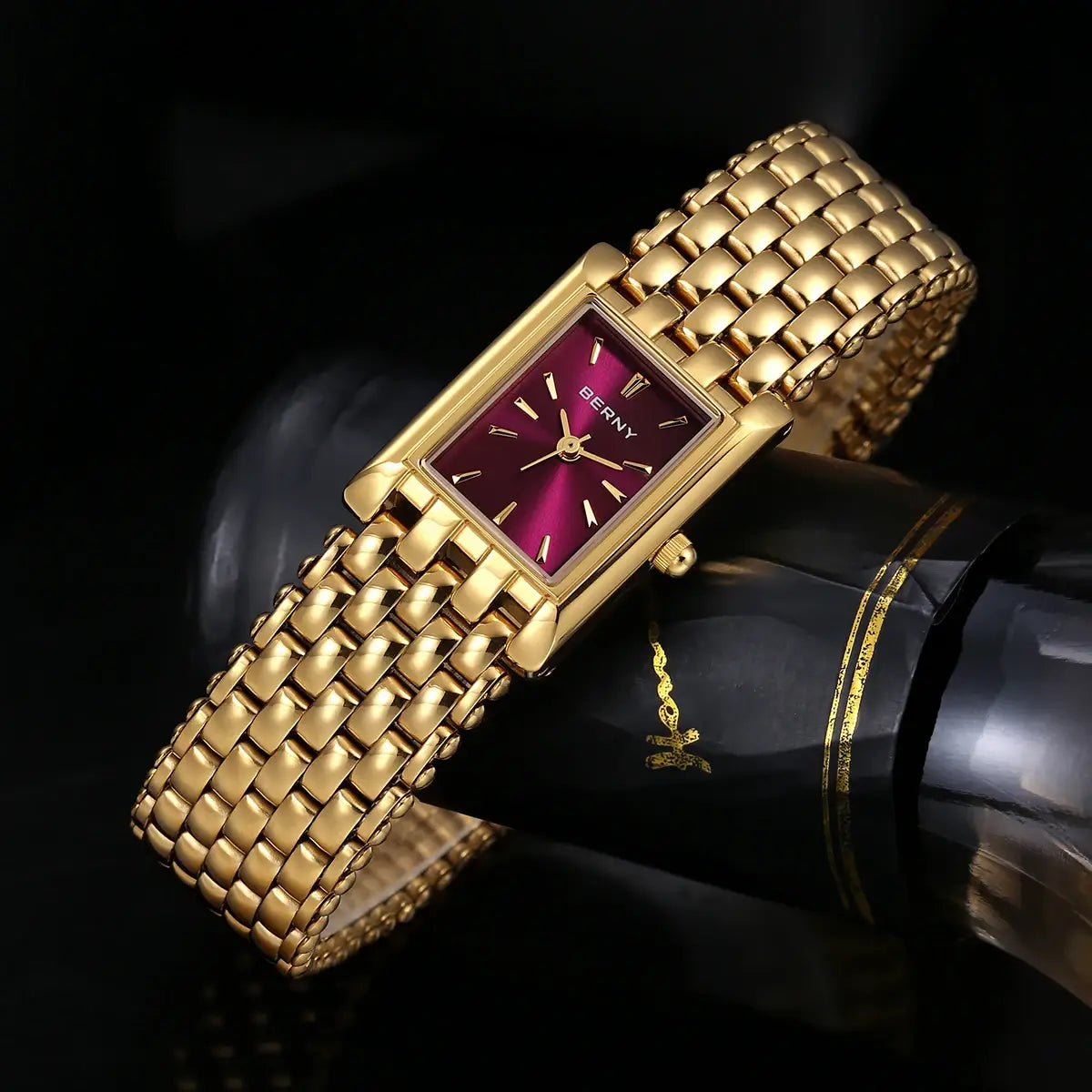 Gold Watch Exquisite Square Casual Women Stainless Steel