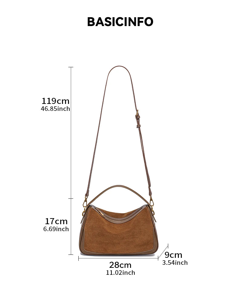 Women’s Suede Genuine Leather Crossbody Bag