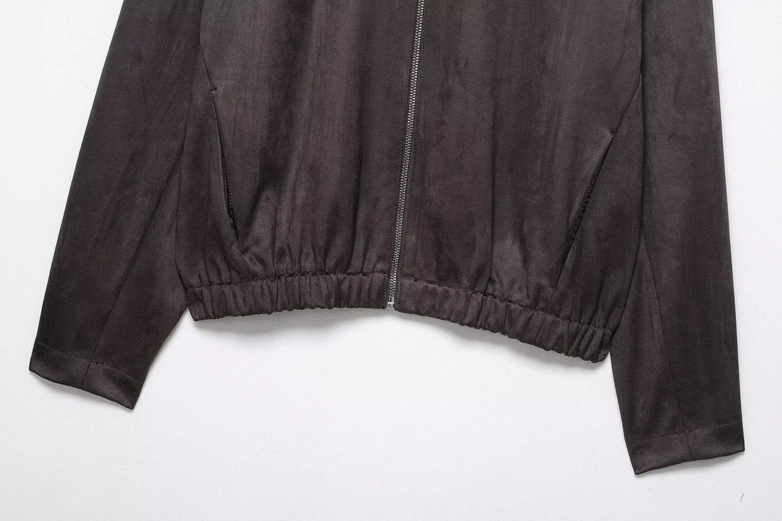 Women's Jacket Fall/Winter Suede-Effect Jacket