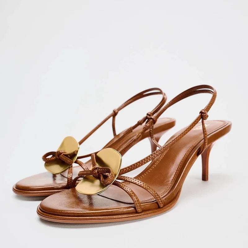 Summer Brown High Heel Sandals Women