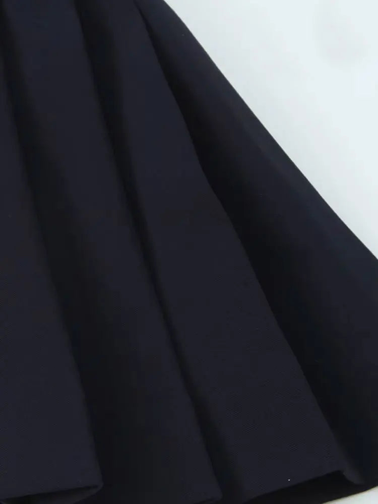 Pleated Mini Dress with Side Loops for Women, Halter Neck, Back - Norellé