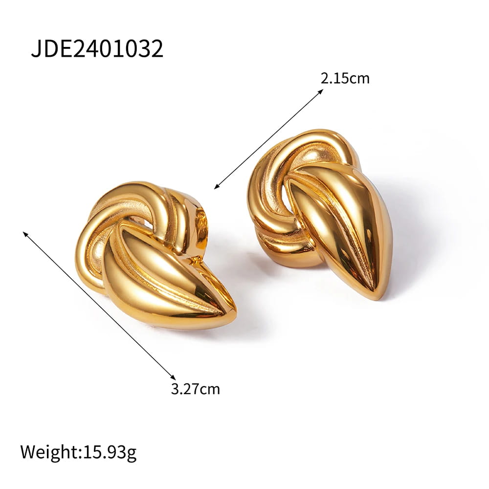Stainless Steel Vintage-Inspired Waterproof Stud Earrings