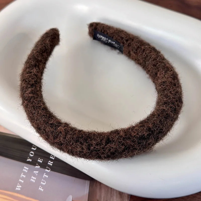 Plush Headband Wool Sponge Hair Band For Women