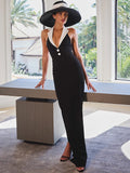Halter Backless Maxi Dress For Women - Norellé