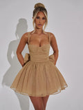 Glitter Bright Silk Sparkling Bow Women Dress - Norellé