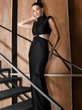 Turtleneck Sexy Maxi Dress For Women Fashion Solid - Norellé