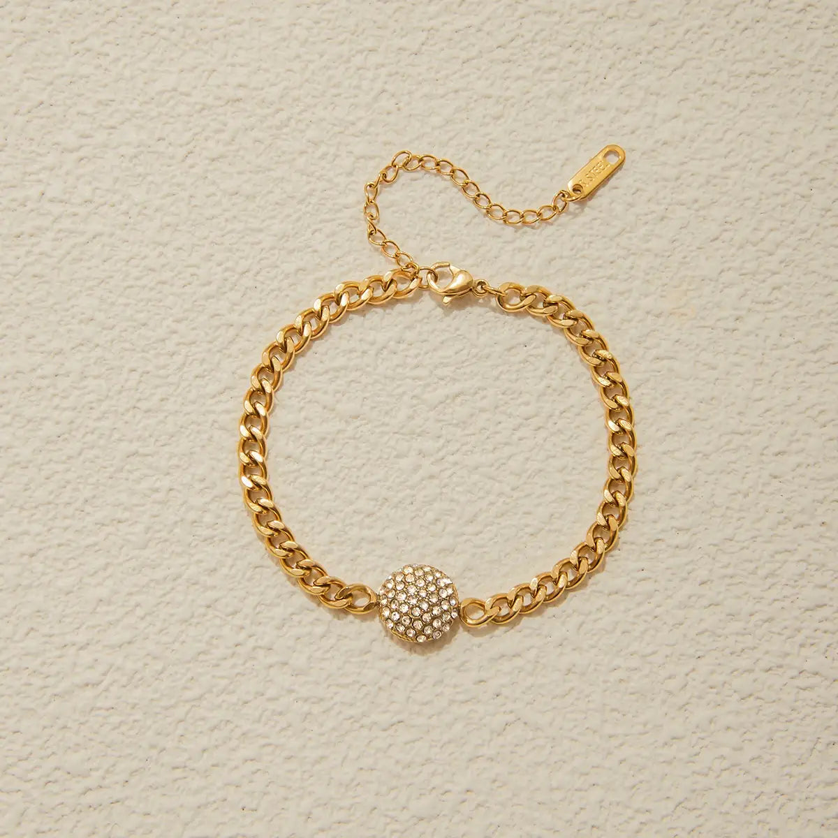 Round Rhinestone Bracelet Stackable Chain Waterproof