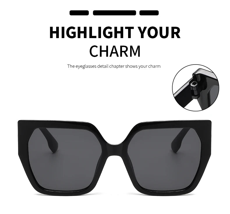 Protective Glasses 2pcs Large Frame Polygon Sunglasses