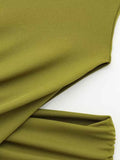 Women's Waist Hollow Design Round Neck Sleeveless Long Dress - Norellé