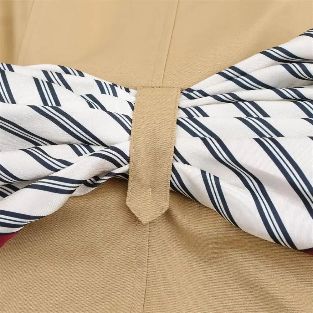 Women’s Retro Double Breasted Printed Thin Scarf Short Windbreaker