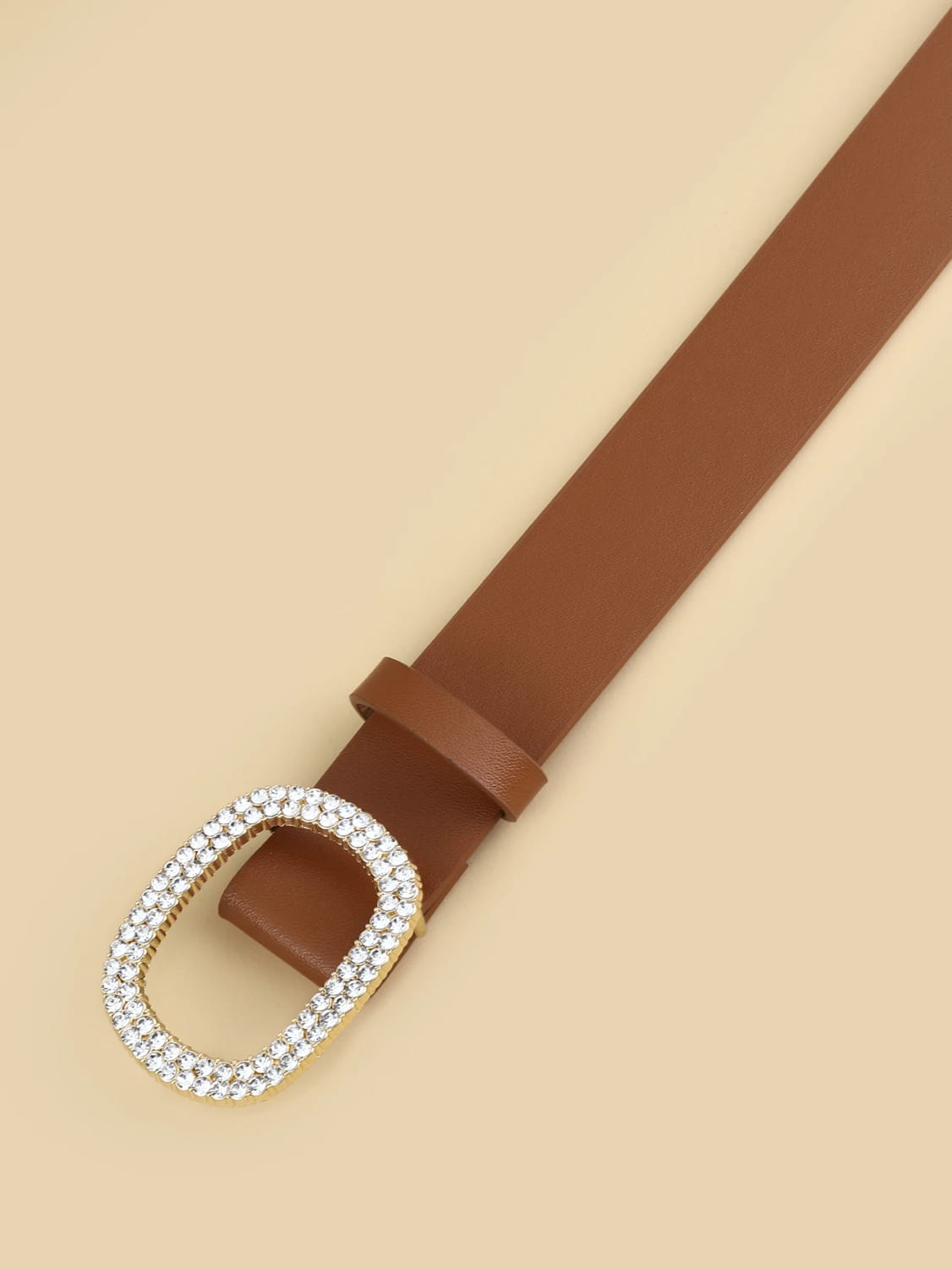 Women’s Oval Diamond Buckle Head Belt