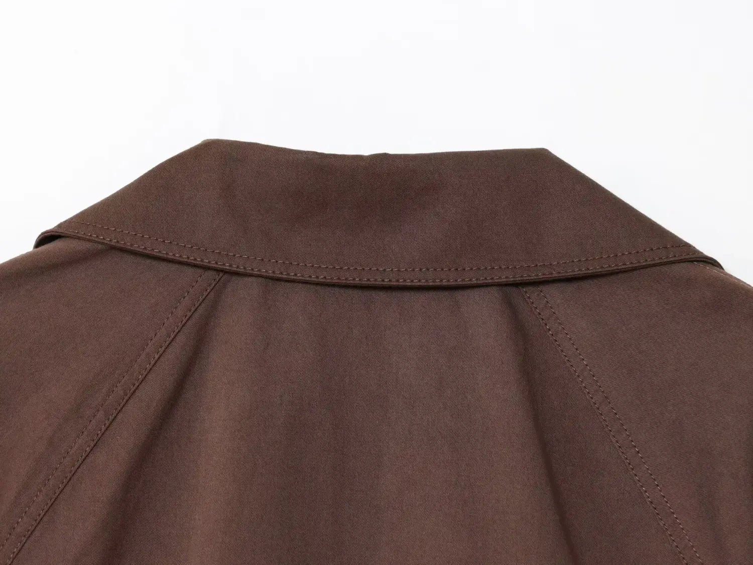 Women Fashion Windbreaker - V-Neck Long Sleeve with Belt